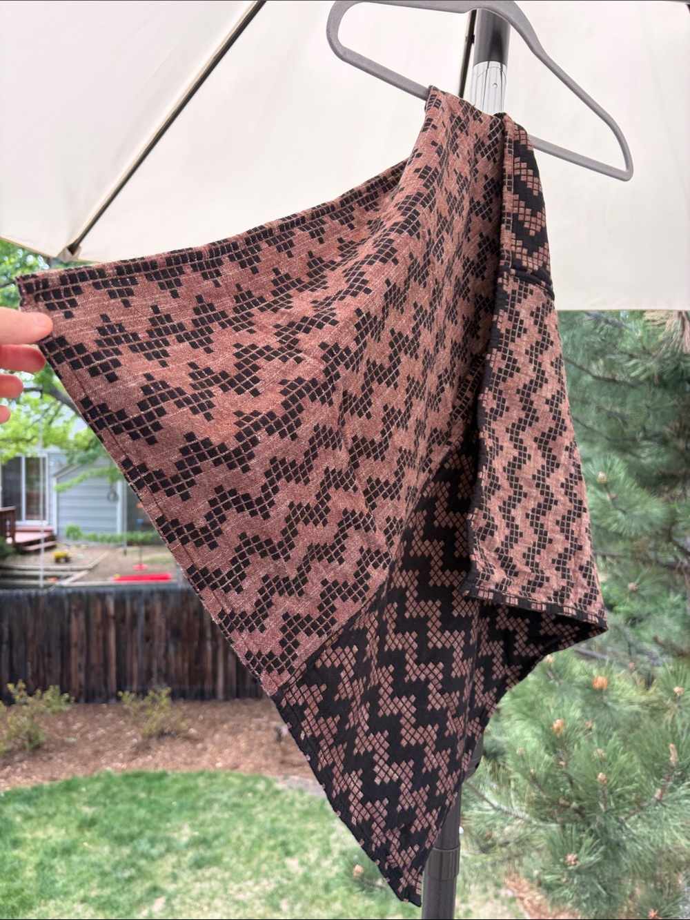 Ace & Jig Brown and Black Geometric Knit Scarf